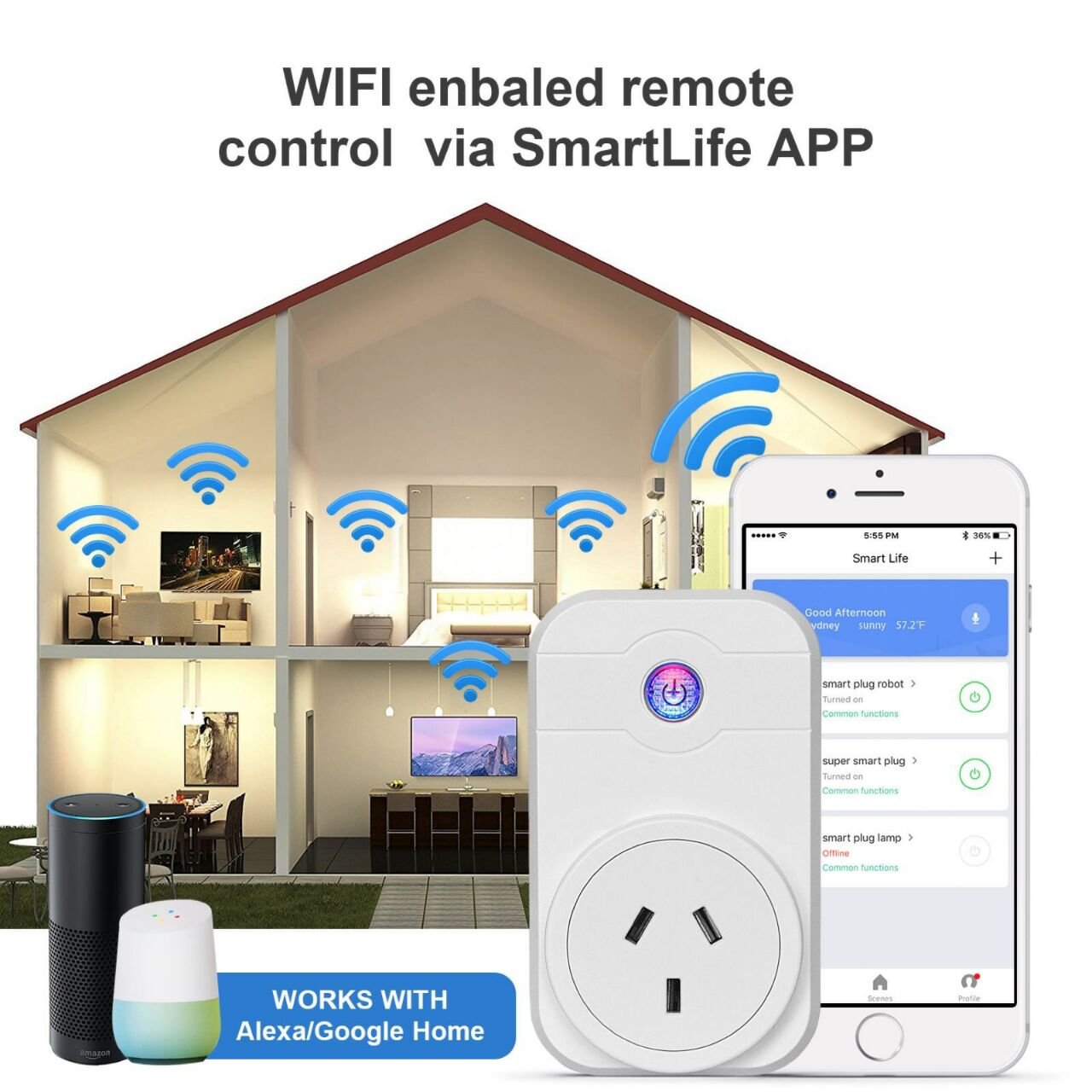 Smart Plug Wi-Fi Enabled Mini Smart Socket Compatible with